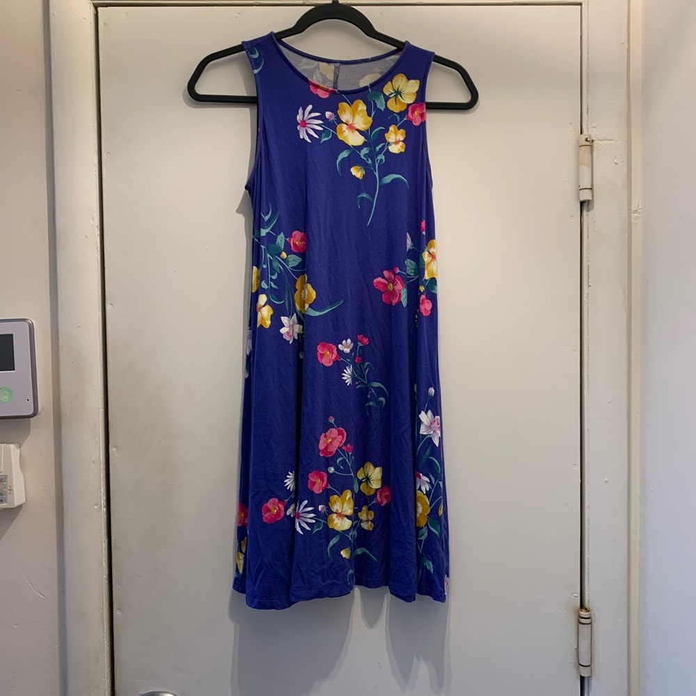 Old Navy Blue Floral Tank Dress Size XS